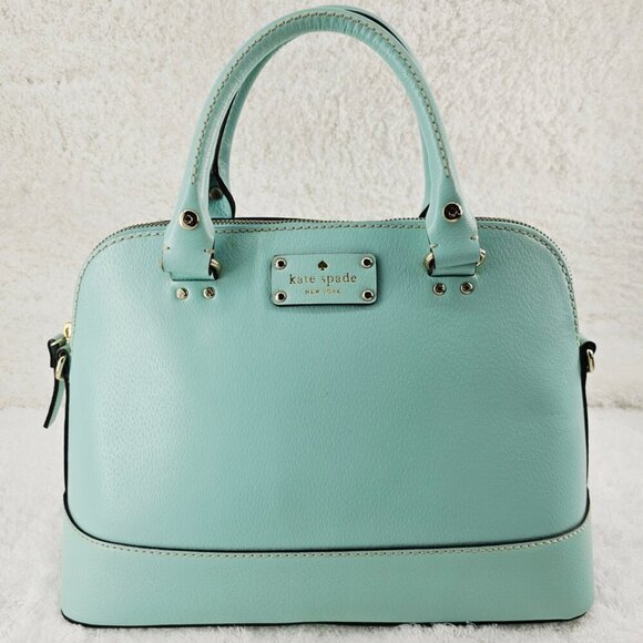 KATE SPADE Wellesley Rachelle Turquoise Texturedt Leather Domed Satchel Handbag - Picture 5 of 16